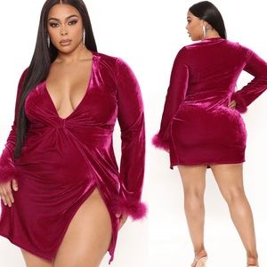 Fashion nova velvet like mini dress 1x